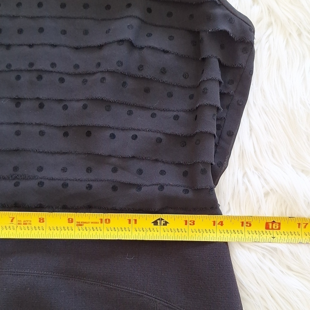 LOFT Black Polka Dot Layered Sheath Dress - Picture 12 of 14
